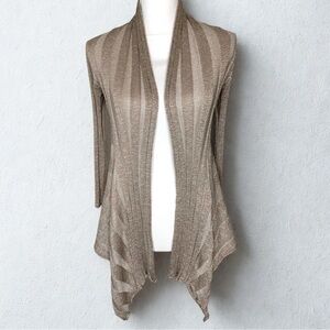 INC International Concepts Women Open Front Cardigan Shimmer‎ Gold Size XS